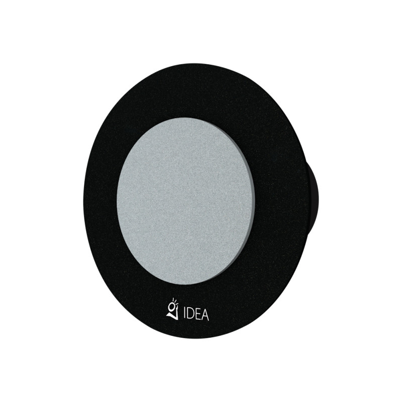 Idea dekor O double 0337 - 9007 kruh / čierny podklad a hliníkový stred