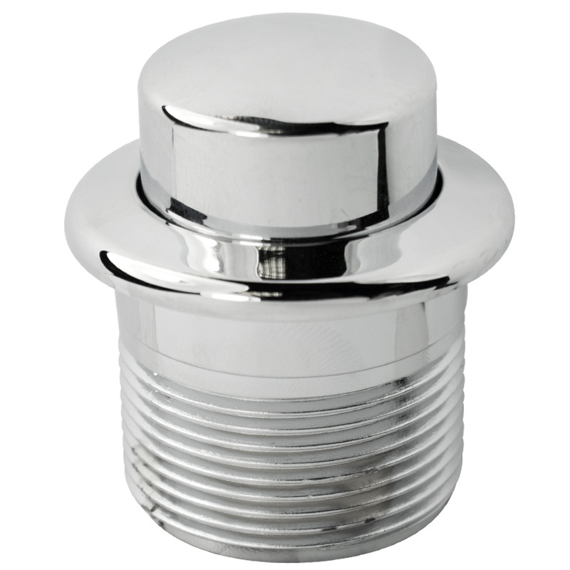 Jednotlačítko pochrómované  na WC vypúšťací ventil 93153 s PVC maticou 2" a tesnením d59xd85x6mm