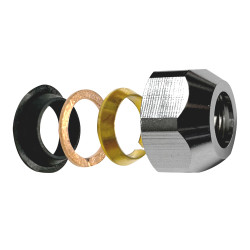 Matica 3/8" k rohovmu ventilu s tesneniami, pochrmovan