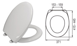 WC sedadlo Universal biele, termoplast Antibacterial, Trend plastic chyt, 372x408-457x156-162 cm