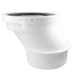 WC pripojenie excentrické 4cm do hrdla d110/110mm L=122.5mm s gumovou manžetou 