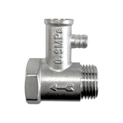 Ventil poistn� 1/2" MF k boileru 9 bar mini, bez p��ky, poniklovan�
